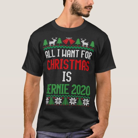 Ik wil alleen voor Kerstmis Bernie 2020 Bernie San T-shirt (Voorkant)
