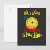 Ik wil alleen voor Kerstmis Pickleball grappige re Briefkaart (Voorkant / Achterkant)