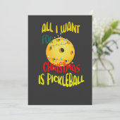 Ik wil alleen voor Kerstmis Pickleball grappige re Kaart (Staand voorkant)