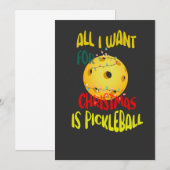 Ik wil alleen voor Kerstmis Pickleball grappige re Kaart (Voorkant / Achterkant)