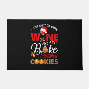 Ik wil alleen wijn drinken koekjes voor kerst ba deurmat