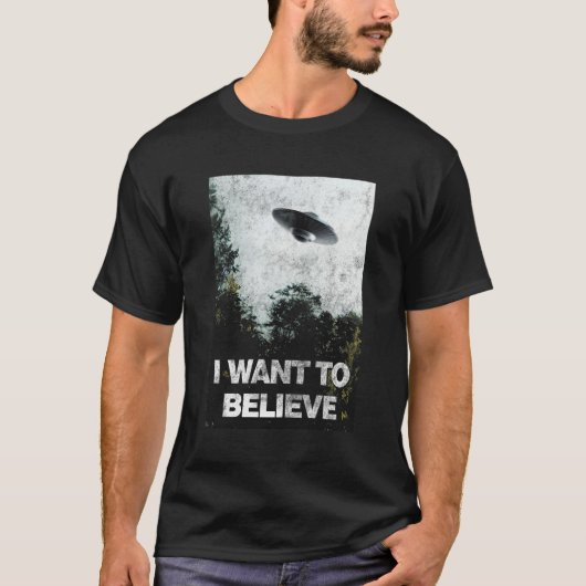 Ik wil Area 51 UFO buitenaardse ontvoering geloven T-shirt (Voorkant)