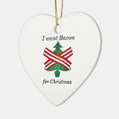 Ik wil bacon voor kerstmis keramisch ornament (Links)