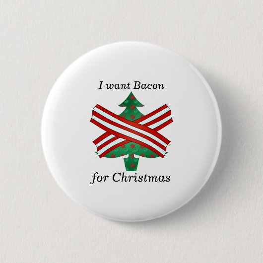 Ik wil bacon voor kerstmis ronde button 5,7 cm (Voorkant)