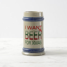 Ik wil bier voor Christmas Beer Stein Bierpul