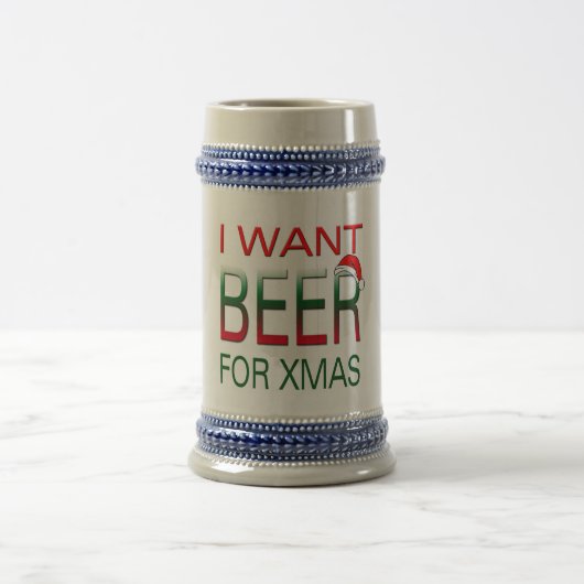 Ik wil bier voor Christmas Beer Stein Bierpul (Center)