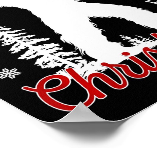 Ik wil Bigfoot voor Kerstmis Sasquatch American Fl Poster (Hoek)