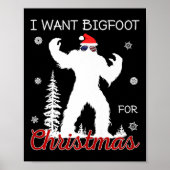 Ik wil Bigfoot voor Kerstmis Sasquatch American Fl Poster (Voorkant)