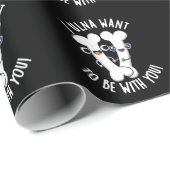 Ik wil bij je zijn Funny Bone Pun Dark BG Cadeaupapier (Rol Hoek)