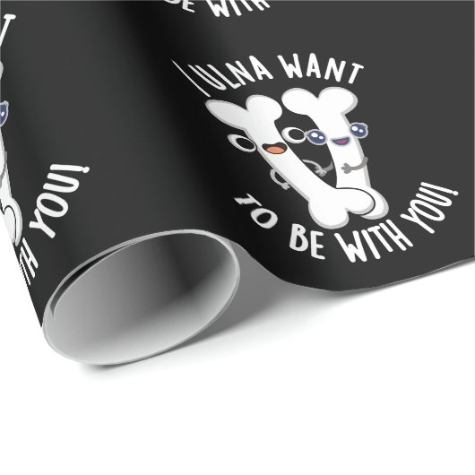 Ik wil bij je zijn Funny Bone Pun Dark BG Cadeaupapier (Rol Hoek)