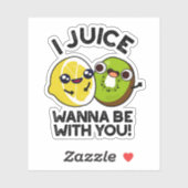 Ik wil bij je zijn... grappige fruitbonen. sticker (Vel)