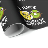 Ik wil bij je zijn grappige fruitpun donker BG Cadeaupapier (Rol Hoek)