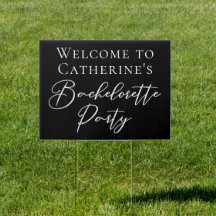 Ik wil Black White Bachelorette Party Custom Yard
