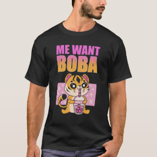 Ik wil Boba Matcha Iced Tea Bubble Tea T-shirt