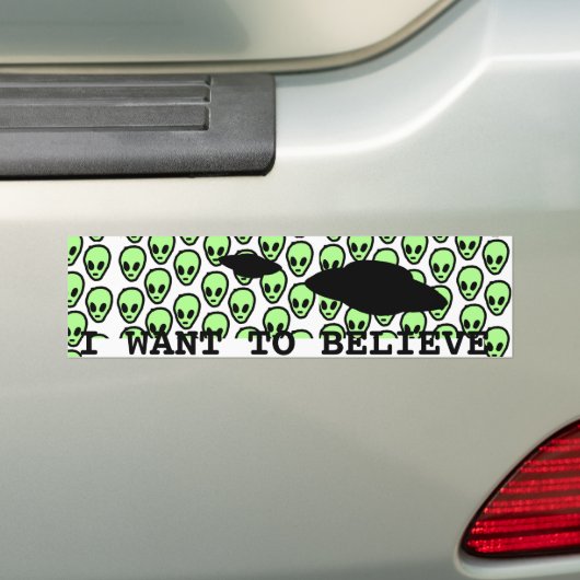 Ik wil buitenaardse bumpersticker geloven (Op auto)