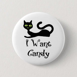 Ik Wil Candy Cat Knop Ronde Button 5,7 Cm