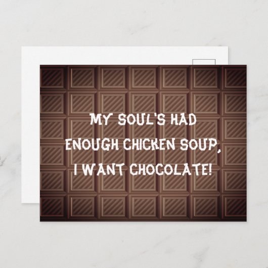 Ik wil chocoladegrapje briefkaart (Voorkant / Achterkant)