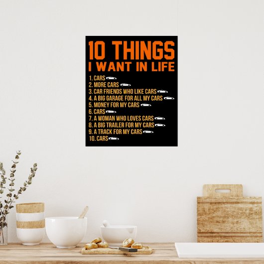 Ik wil dat auto-mechanische auto-mechanische auto' poster (Keuken)