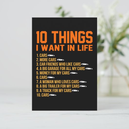 Ik wil dat auto-mechanische auto-mechanische auto' RSVP kaartje (Staand voorkant)