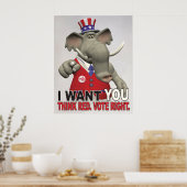 Ik wil dat je denkt dat de rode stem goed is poster (Keuken)