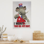 Ik wil dat je denkt dat de rode stem goed is poster (Keuken)