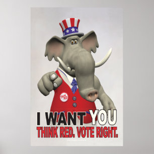 Ik wil dat je denkt dat de rode stem goed is poster