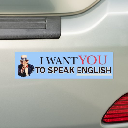 Ik wil dat je Engels spreekt Bumpersticker (Op auto)