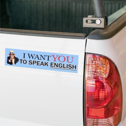 Ik wil dat je Engels spreekt Bumpersticker (Op Truck)