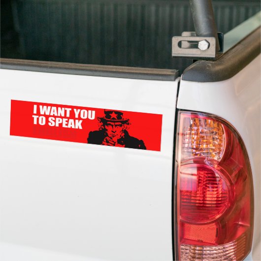 IK WIL DAT JE ENGELSE Bumpersticker SPREEKT (Op Truck)