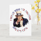 Ik wil dat je feest viert alsof het 1776 is kaart (Gele Bloem)