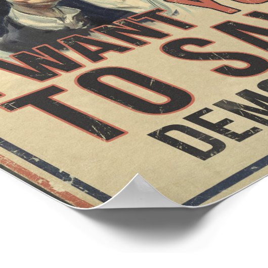 Ik wil dat je het Poster van de Democratieproteste (Hoek)