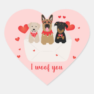 Ik wil dat je in envelope Love blijft. Hart Sticker