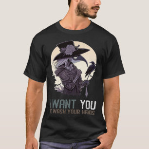 Ik wil dat je je handen wast Vrouw Pest Doctor T-shirt