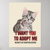 Ik wil dat je me goedkeurt over de kat adoptieserv poster (Voorkant)