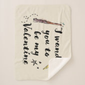 Ik wil dat je mijn Valentijn wordt Sherpa Deken (Voorkant)