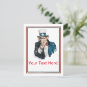 Ik wil dat je oom Sam het Jouw tekst Briefkaart aa (Staand voorkant)