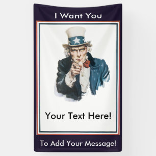 Ik wil dat je oom Sam je eigen bericht aanpast Spandoek