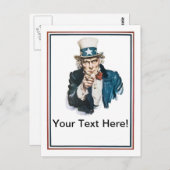 Ik wil dat je oom Sam Jouw tekst aanpast Briefkaart (Voorkant / Achterkant)