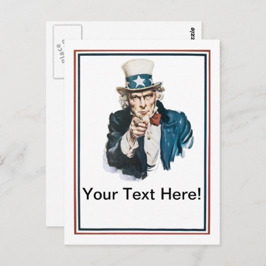 Ik wil dat je oom Sam Jouw tekst aanpast Briefkaart (Voorkant / Achterkant)