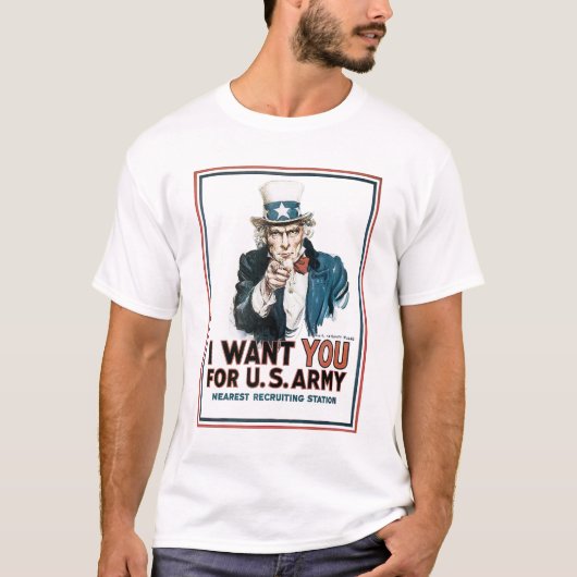 IK WIL DAT JE Oom Sam poster print T-shirt (Voorkant)