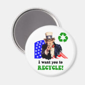 Ik wil dat je recyclen! magneet (Voorkant / Achterkant)