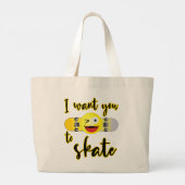 Ik wil dat je schaats hebt, Skateboarding lover Grote Tote Bag (Achterkant)