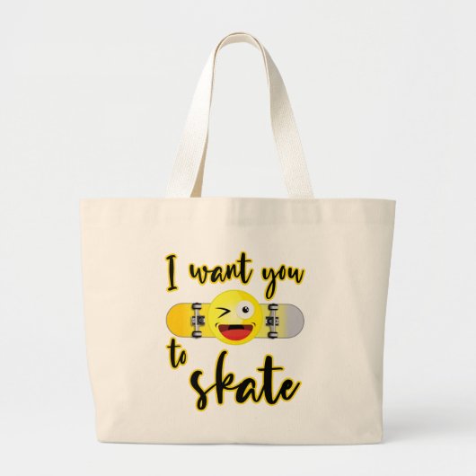 Ik wil dat je schaats hebt, Skateboarding lover Grote Tote Bag (Voorkant)