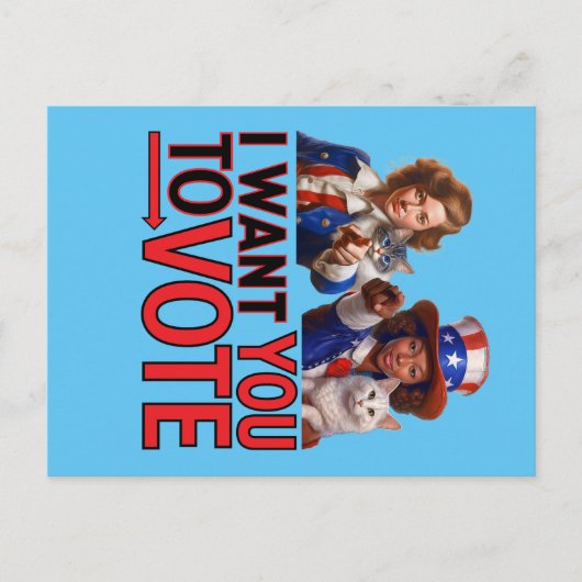 IK WIL DAT JE STEMT (Cat Ladies) Briefkaart (Voorkant)