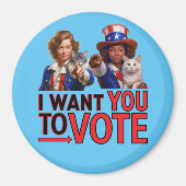 IK WIL DAT JE STEMT (Cat Ladies) Magneet (Voorkant)