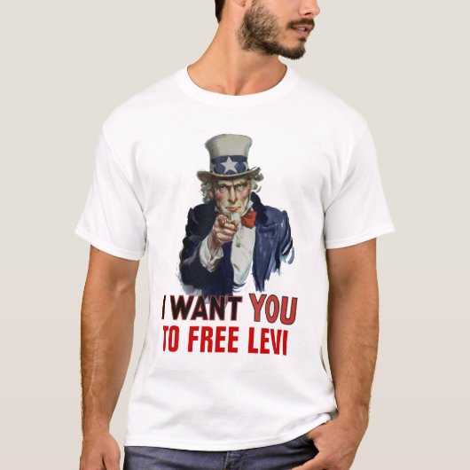 Ik wil dat je "TOT VRIJ LEVI". T-shirt (Voorkant)