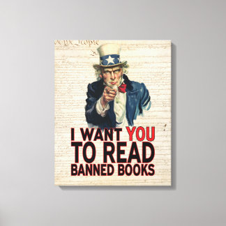 IK WIL DAT JE VERBODEN BOEKEN LEZT CANVAS AFDRUK
