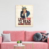 IK WIL DAT JE VERBODEN BOEKEN LEZT CANVAS AFDRUK (Insitu (Woonkamer))