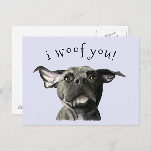 Ik wil dat je zwarte Pitbull Dog krijgt Briefkaart (Voorkant / Achterkant)