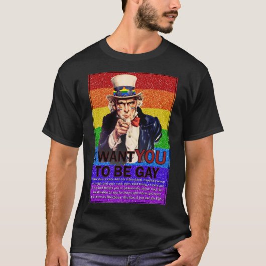 Ik wil dat JIJ homo bent T-shirt (Voorkant)